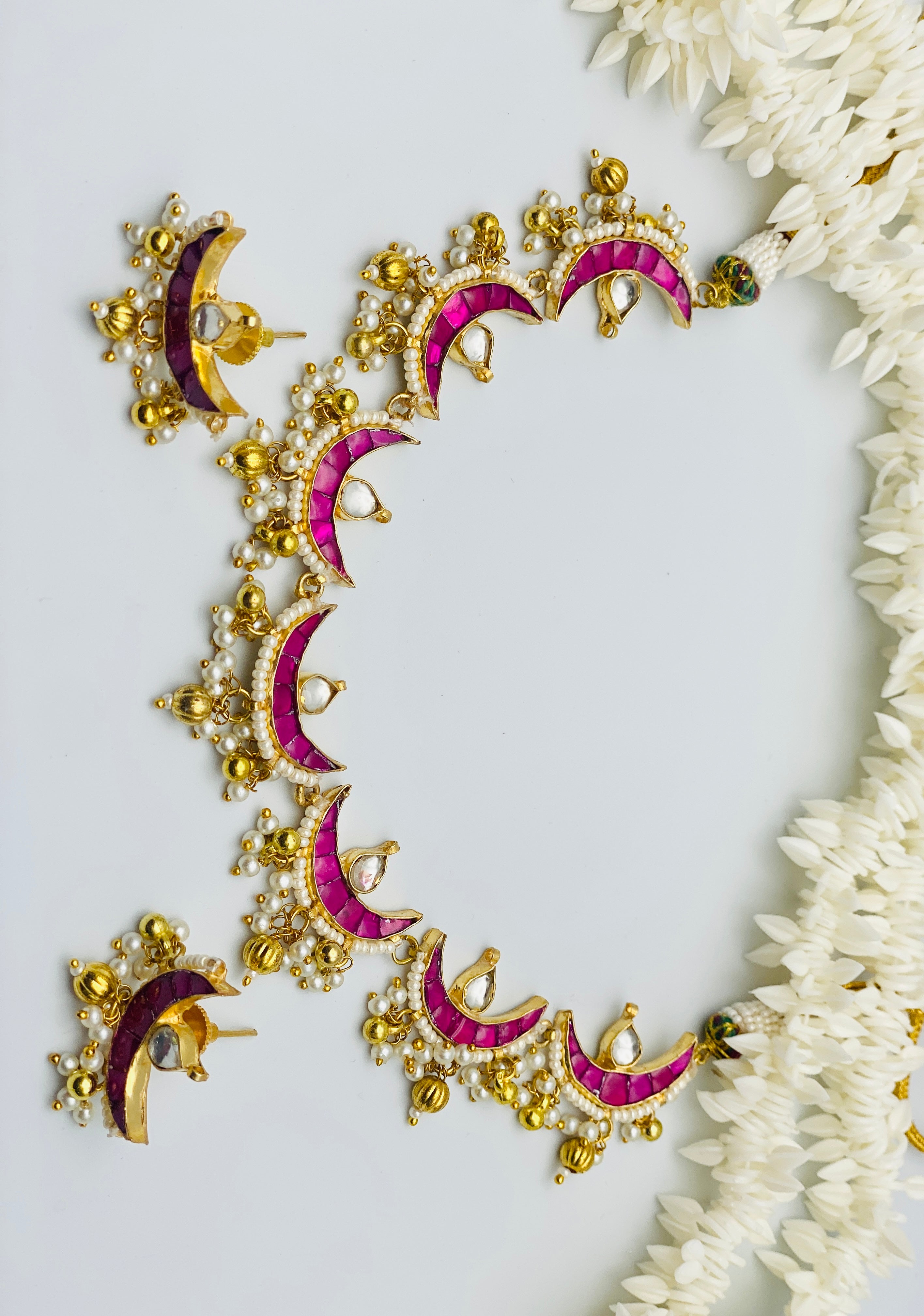 Half-Moon Shape Pachi Kundan Necklace Set | High Quality |Simzdesignzz |