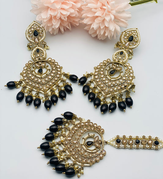 Oversize Polki Earrings With Tikka | Simzdesignzz |