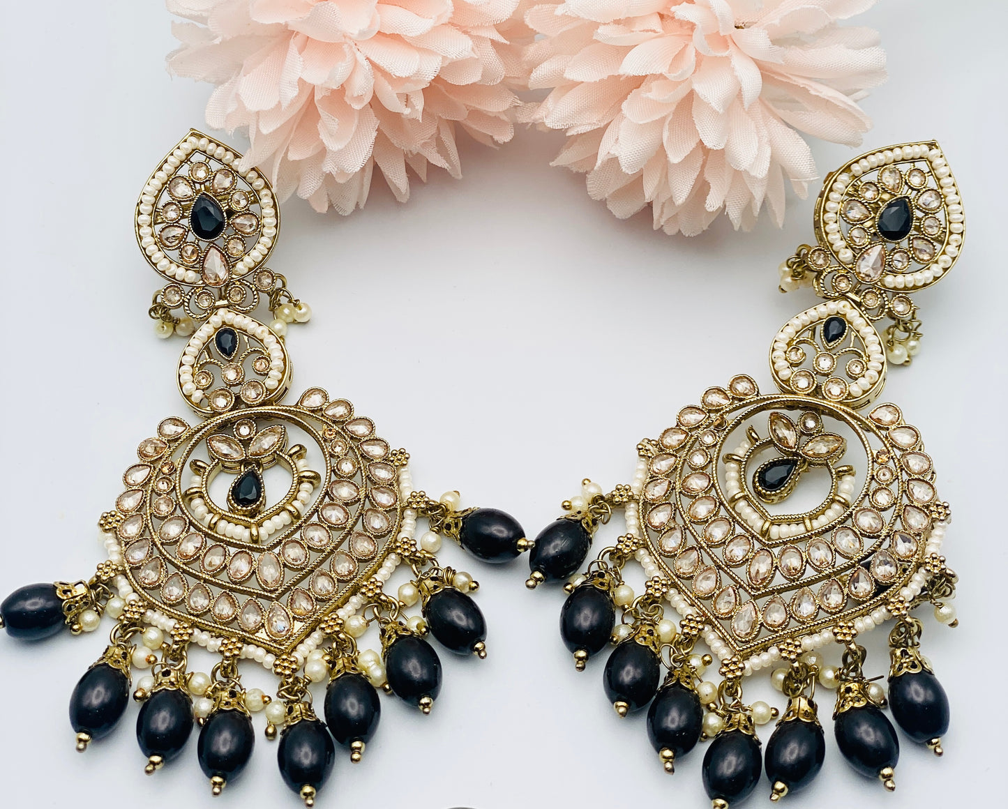 Oversize Polki Earrings With Tikka | Simzdesignzz |