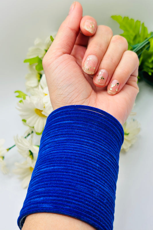 Royal-Blue Velvet Bangles | Simzdesignzz |