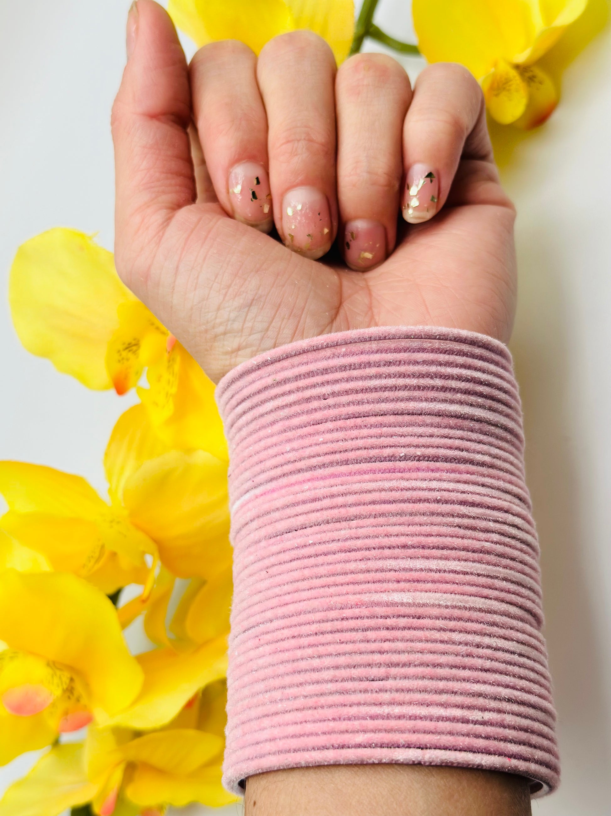 Baby-Pink Velvet Bangles | Simzdesignzz |