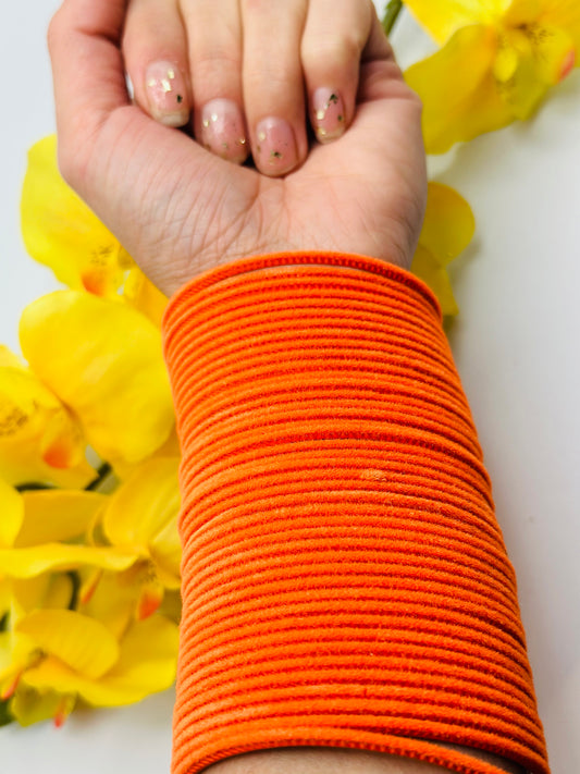 Orange Velvet Bangles | Simzdesignzz |