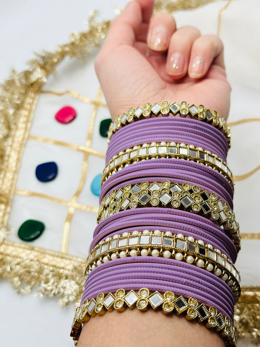 Lavander Mirror Bangles | Simzdesignzz |