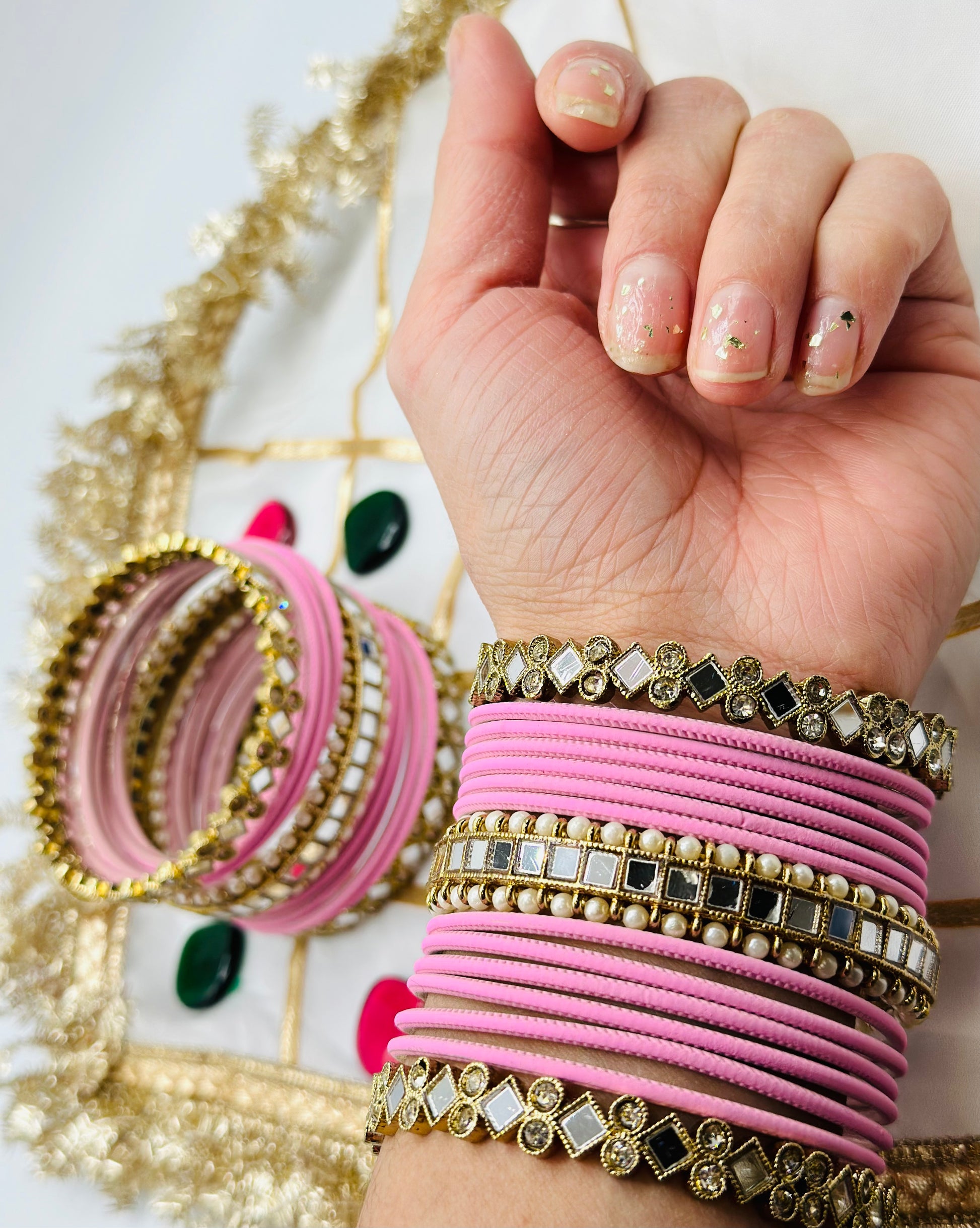 Baby-Pink Matte Bangles | Simzdesignzz |