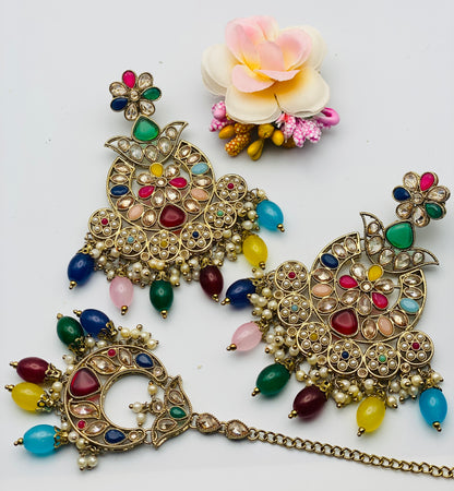 Trending Polki Earrings With Medium Size Tikka | Simzdesignzz |