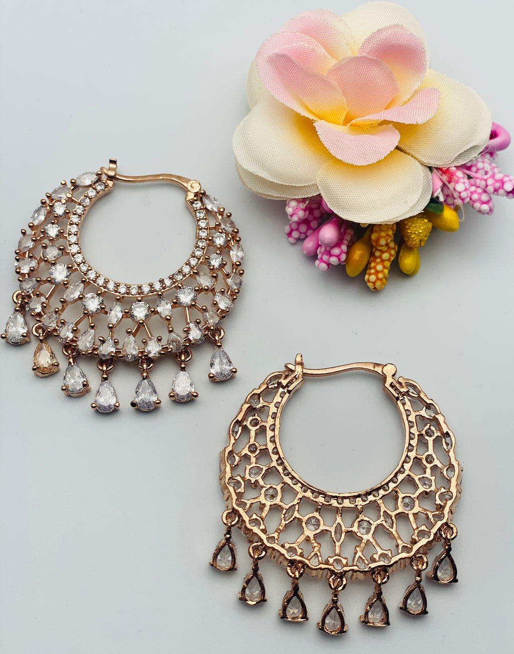 Dazzling American Diamond Hoops Earrings | Simzdesignzz |
