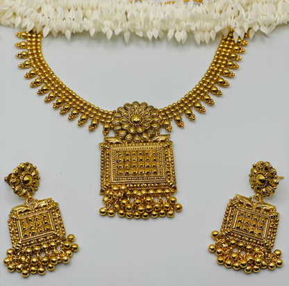 Noor Handcrafted Gold-Plated Necklace Set | 1GM | Simzdesignzz |