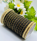 Golden-Dotted Matte Bangles | Simzdesignzz |