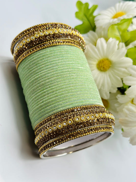 Mint Fazzia Velvet Bangles | Simzdesignzz |