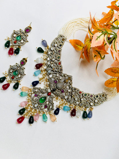 Sabyasachi Inspired Statement Necklace | High Quality |Victorian Uncut Polki | 92.5 Polki |Simzdesignz |