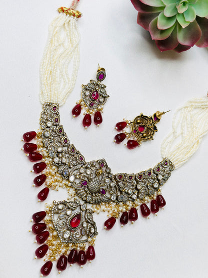 Sabyasachi Inspired Statement Necklace | High Quality |Victorian Uncut Polki | 92.5 Polki |Simzdesignz |