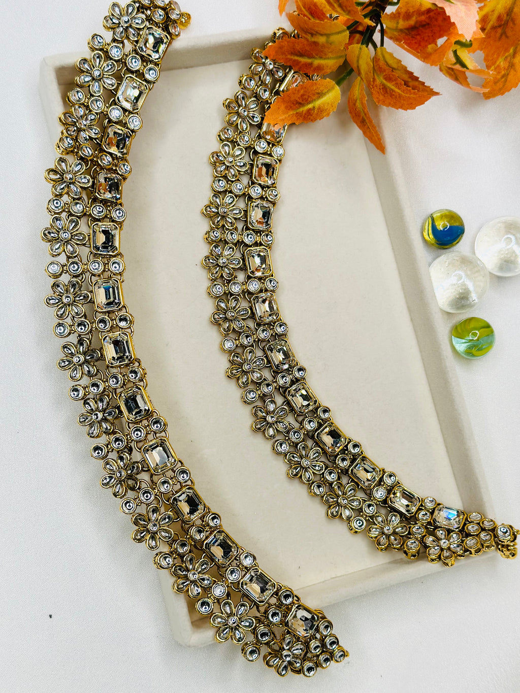 Beautiful Kundan Anklets | Simdesignzz |