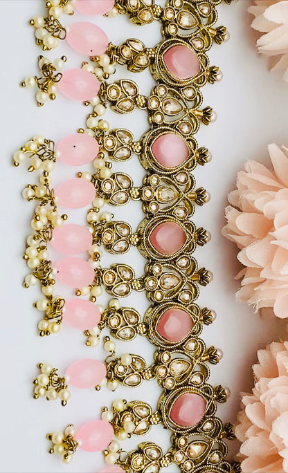 Nimrat Pink Polki Necklace | Simzdesignzz |