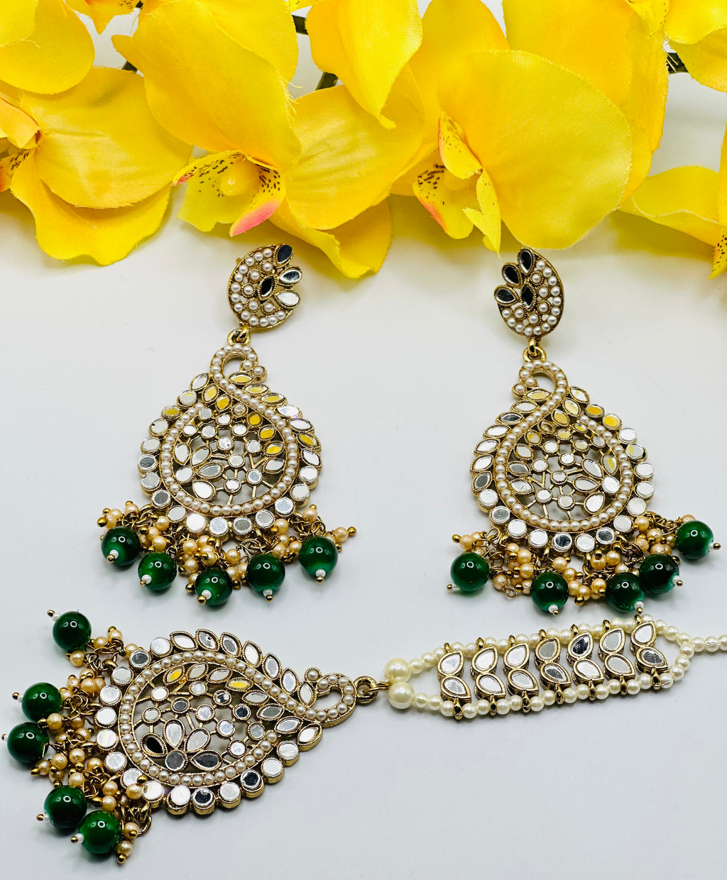 Sophia Trending Mirror Work Earrings Tikka | Simzdesignz |
