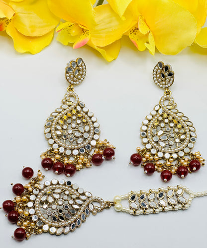 Sophia Trending Mirror Work Earrings Tikka | Simzdesignz |