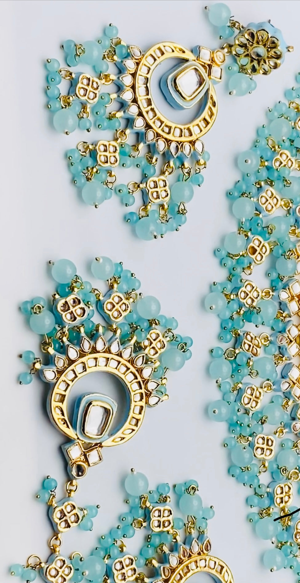 Sanvi Kundan Blue Necklace | Simzdesignzz |