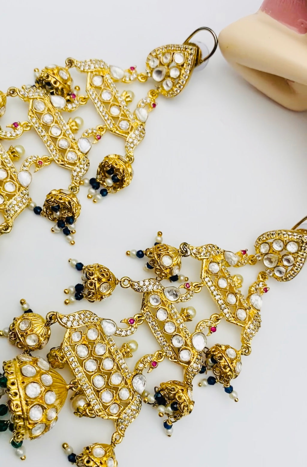 Jamuna Long Pachi Kundan Earrings | Simzdesignzz |