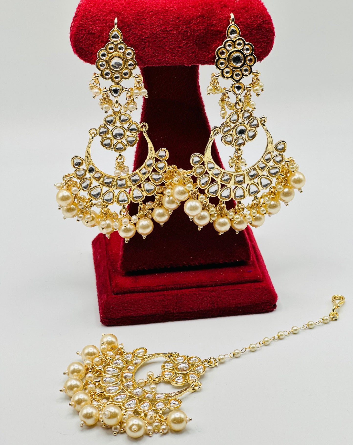 Kriti Golden Polki Necklace Set | Simzdesignzz |