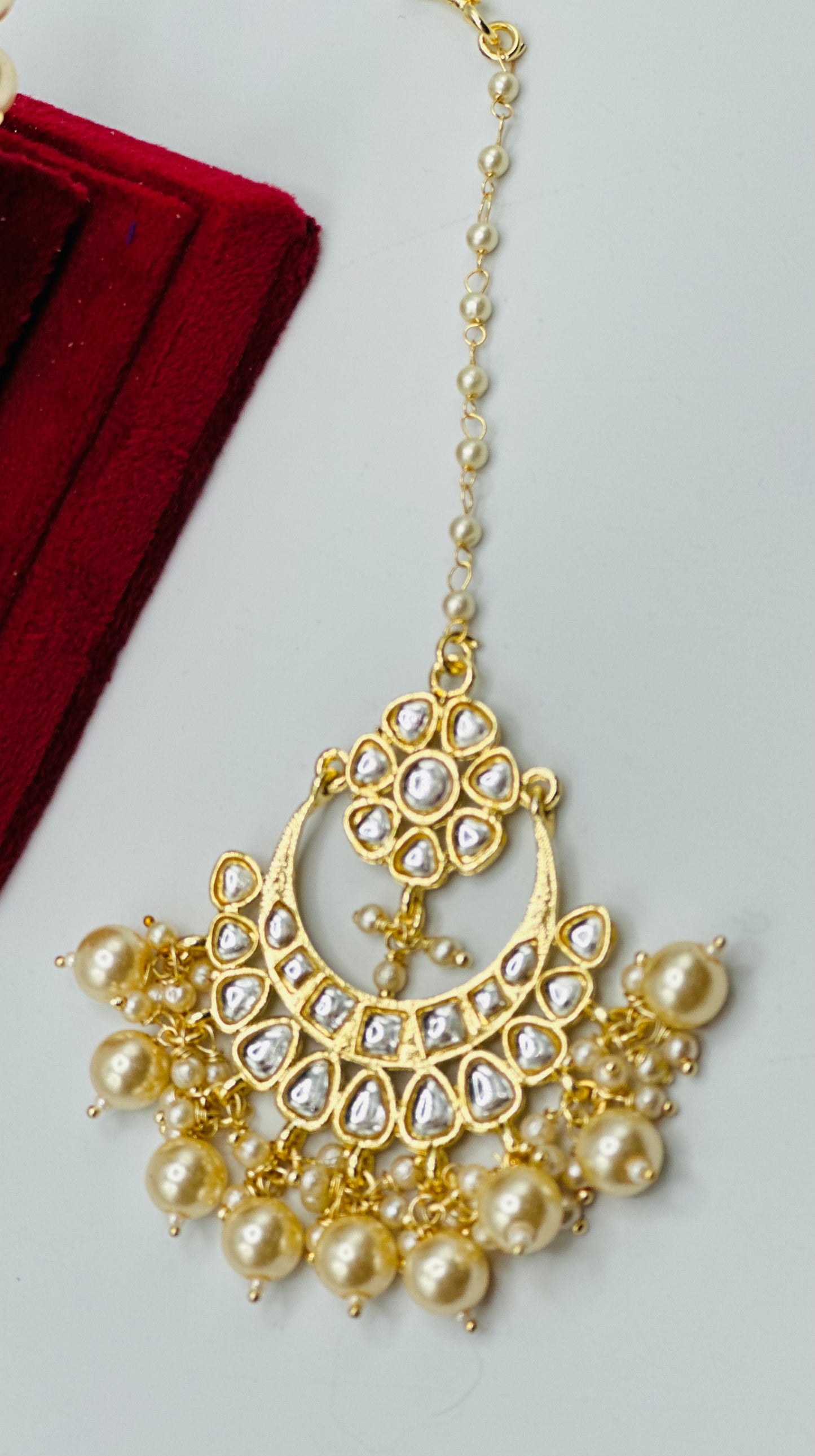 Kriti Golden Polki Necklace Set | Simzdesignzz |