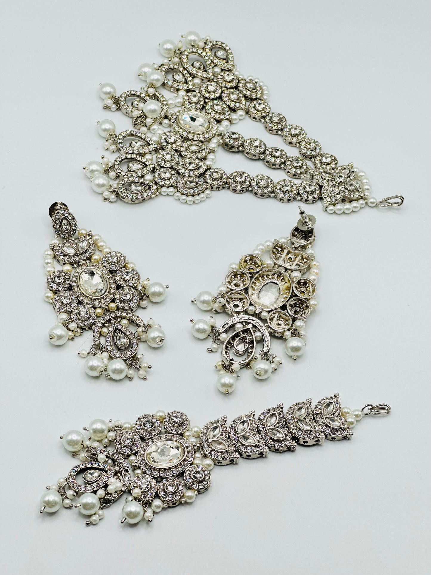 Silver Polki Bridal|Semi-Bridal Set Necklace | Simzdesignzz |