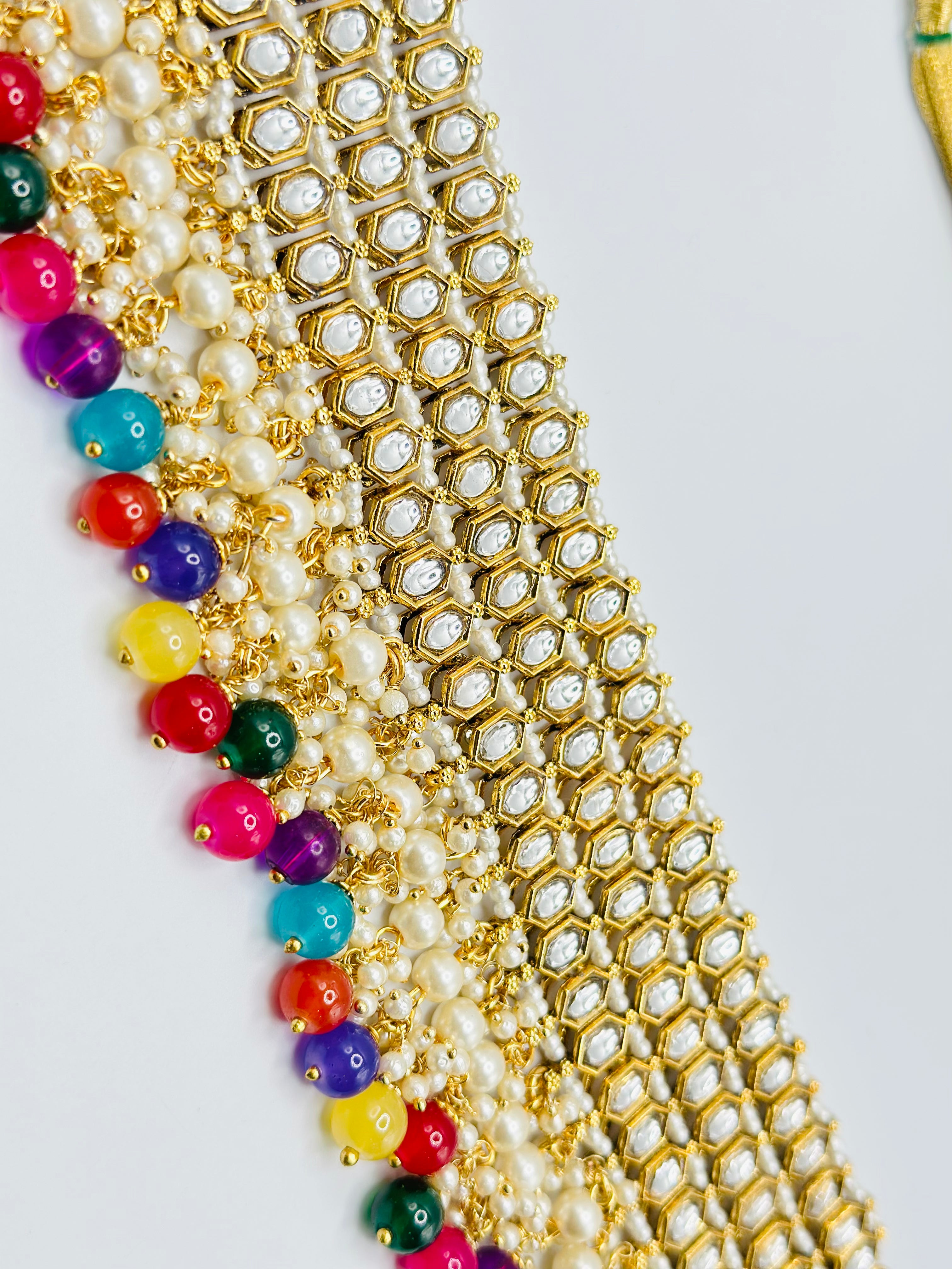 Aradhya Multi Polki Choker Necklace With Colourful Stones | Simzdesignzz |
