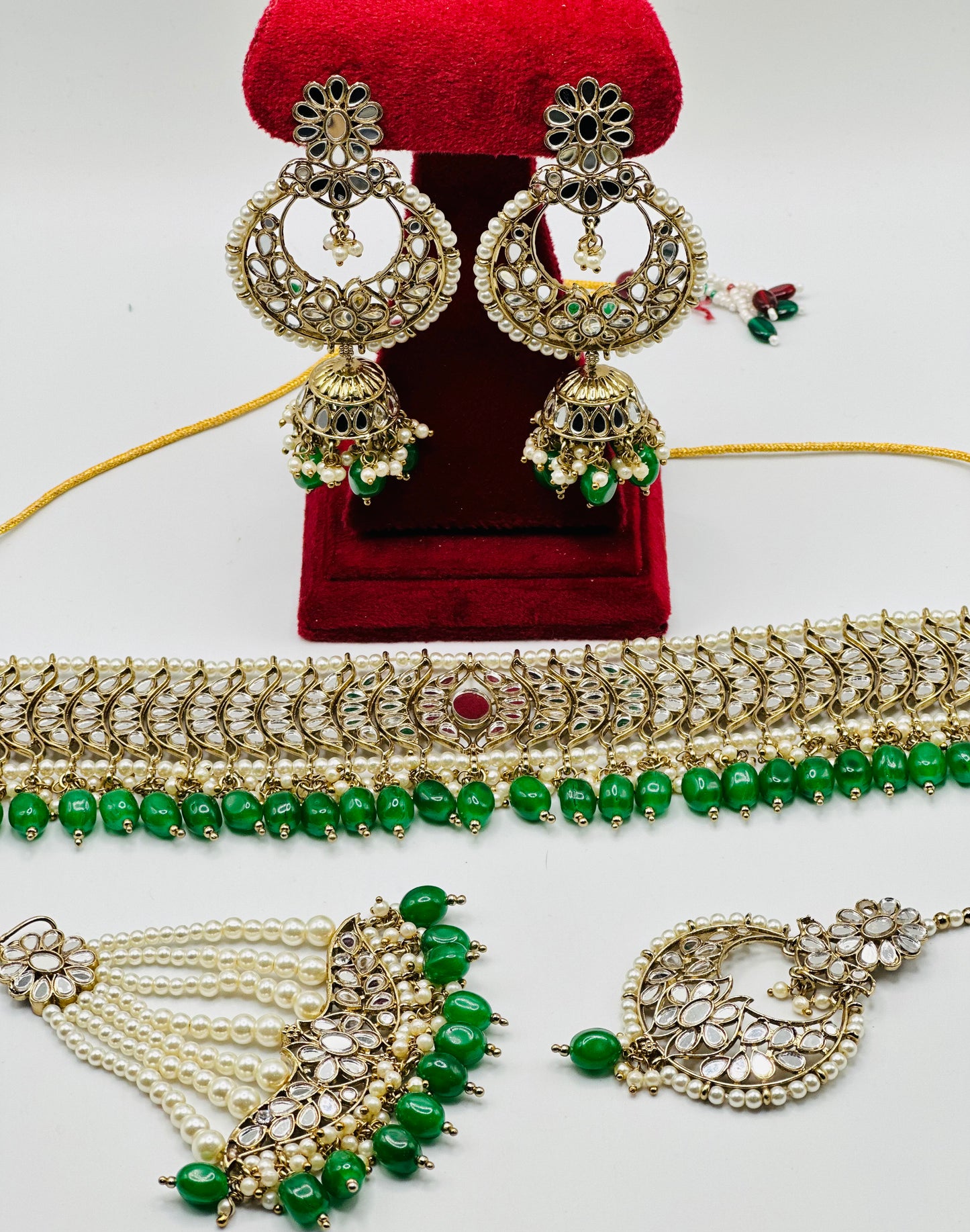 Mirror Work Necklace Set With Passa | Simzdesignz | Semi-Bridal|