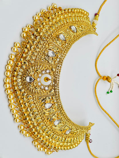 Padhmavati Bridal|Semi-Bridal 1GM Gold-Plated Necklace Set | Simzdesignzz |