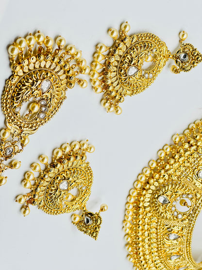 Padhmavati Bridal|Semi-Bridal 1GM Gold-Plated Necklace Set | Simzdesignzz |