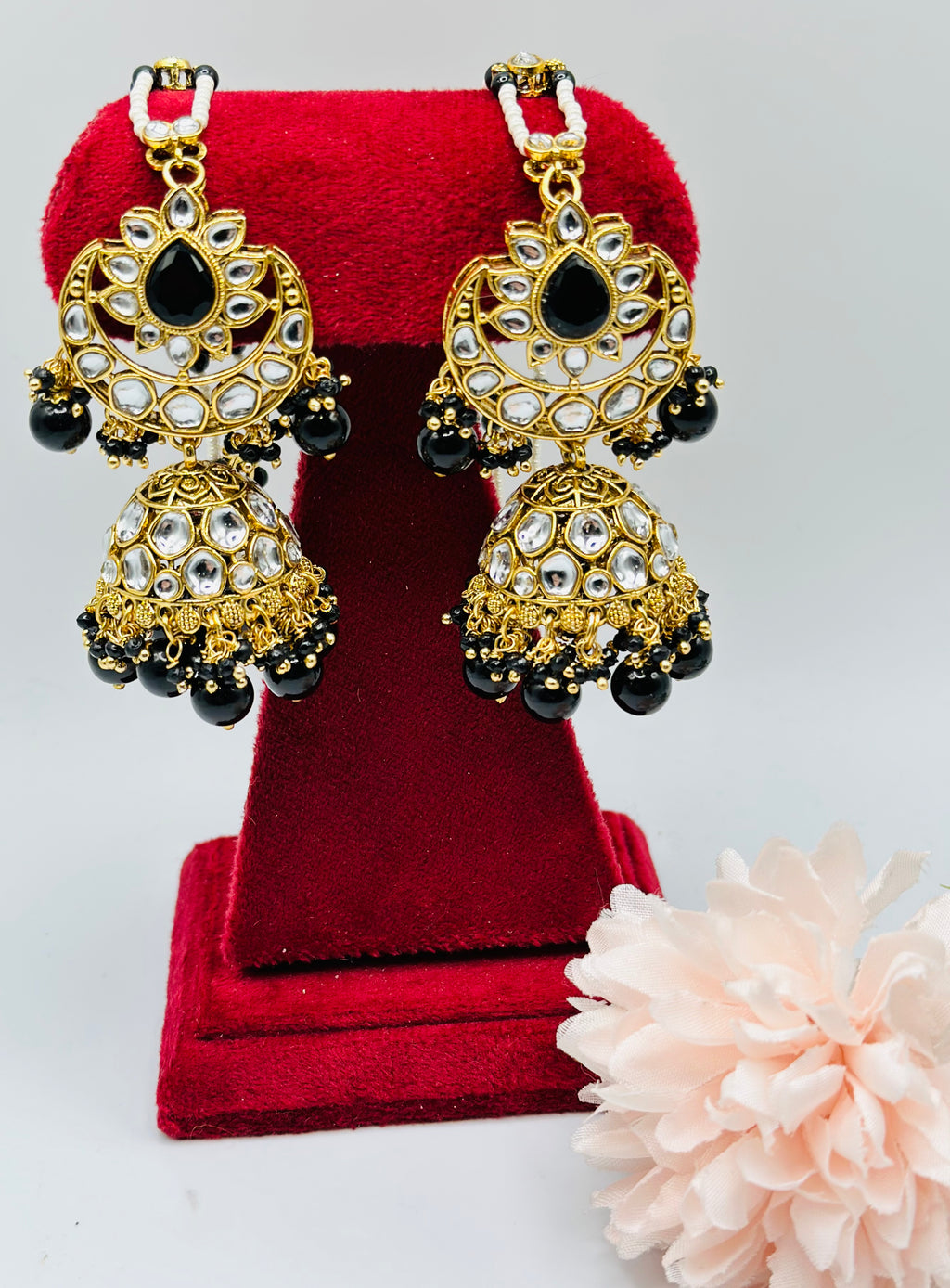 Sana  Kundan Jhumki Earrings | Simzdesignzz |