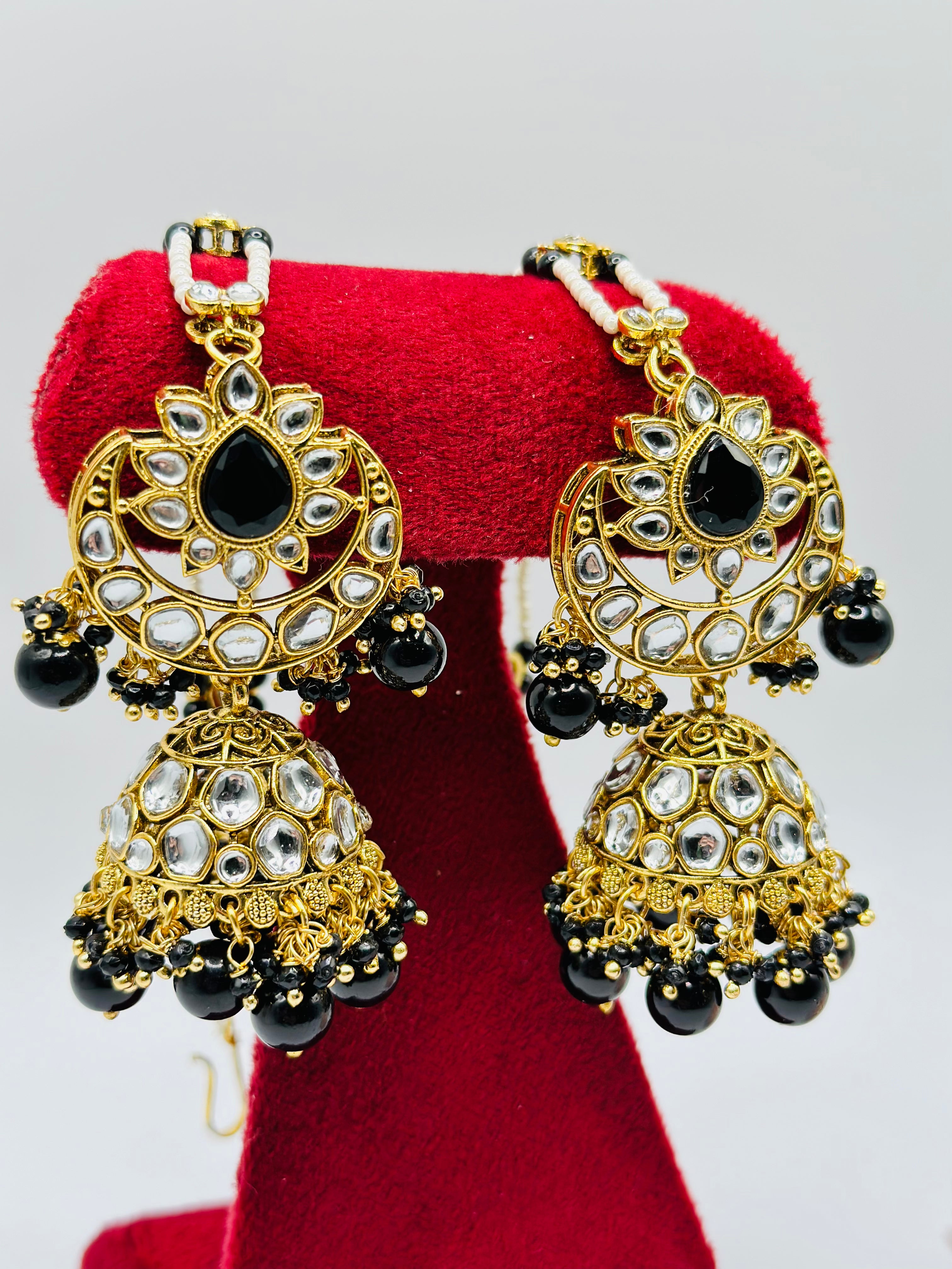 Sana  Kundan Jhumki Earrings | Simzdesignzz |