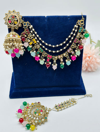 Bahubali Star Earrings Tikka Set | Simzdesignzz |