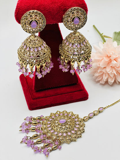 Ghunghroo Jhumki Earrings With Tikka | Simzdesignzz |