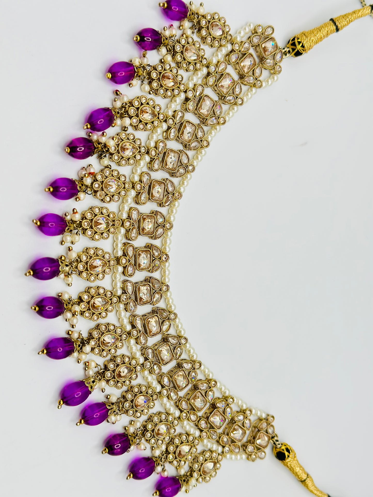 Mirza Purple Colour Polki Necklace | Simzdesignzz |