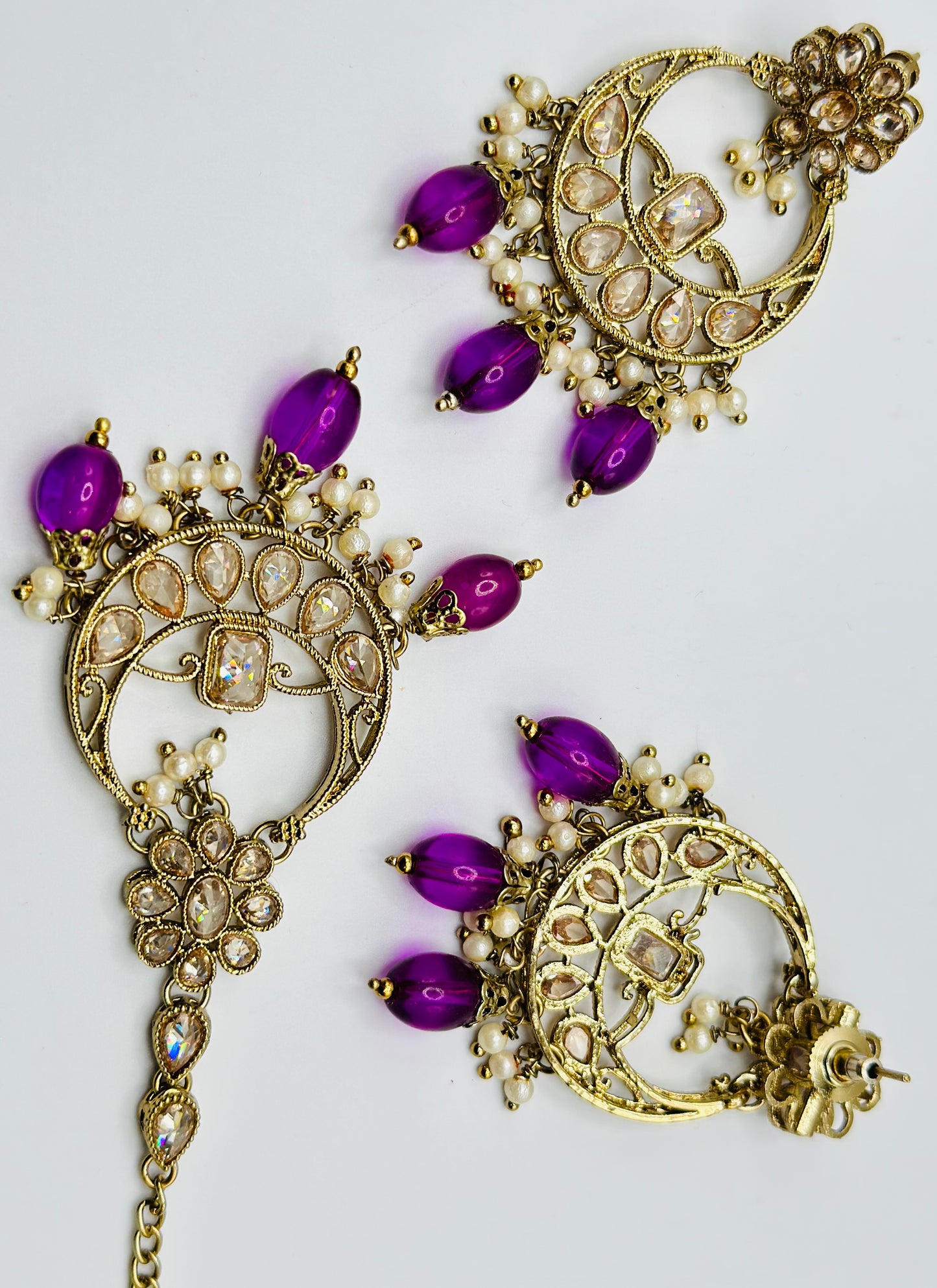 Mirza Purple Colour Polki Necklace | Simzdesignzz |