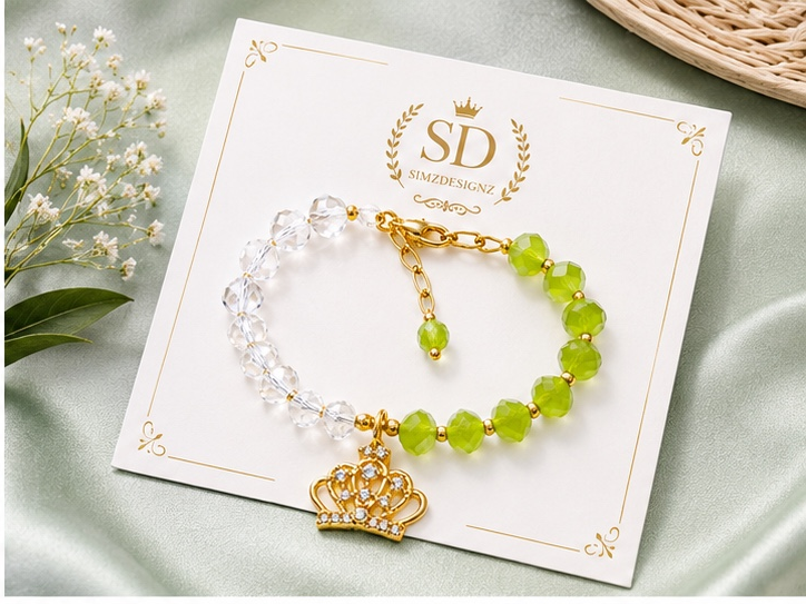 Crown-Pearled Bhabi Bracelets Rakhi