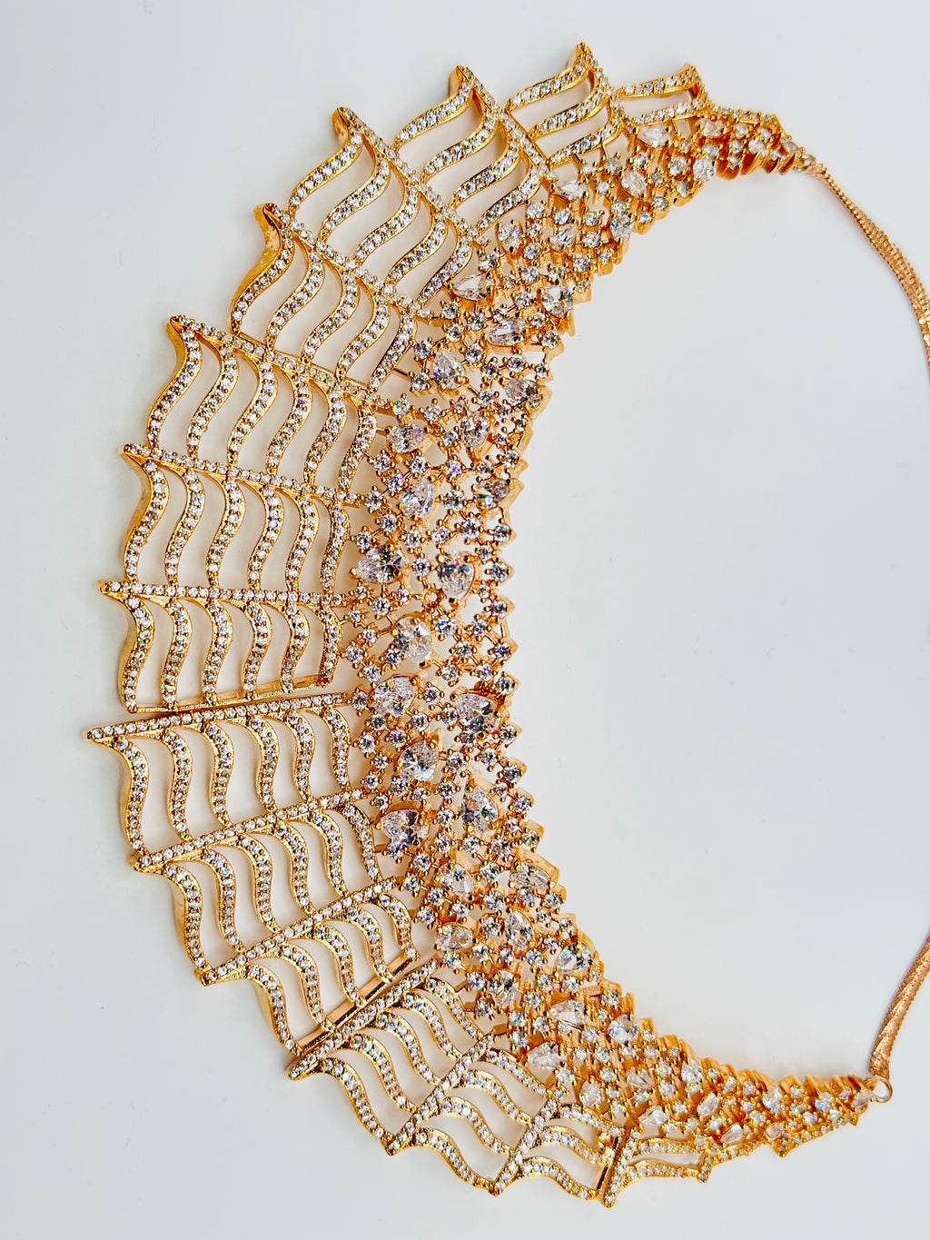 Wavy Rose-Gold Necklace Set | Simzdesignzz |