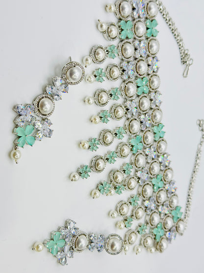 Beautiful American Diamond Layered Necklace Set | Simzdesignzz |