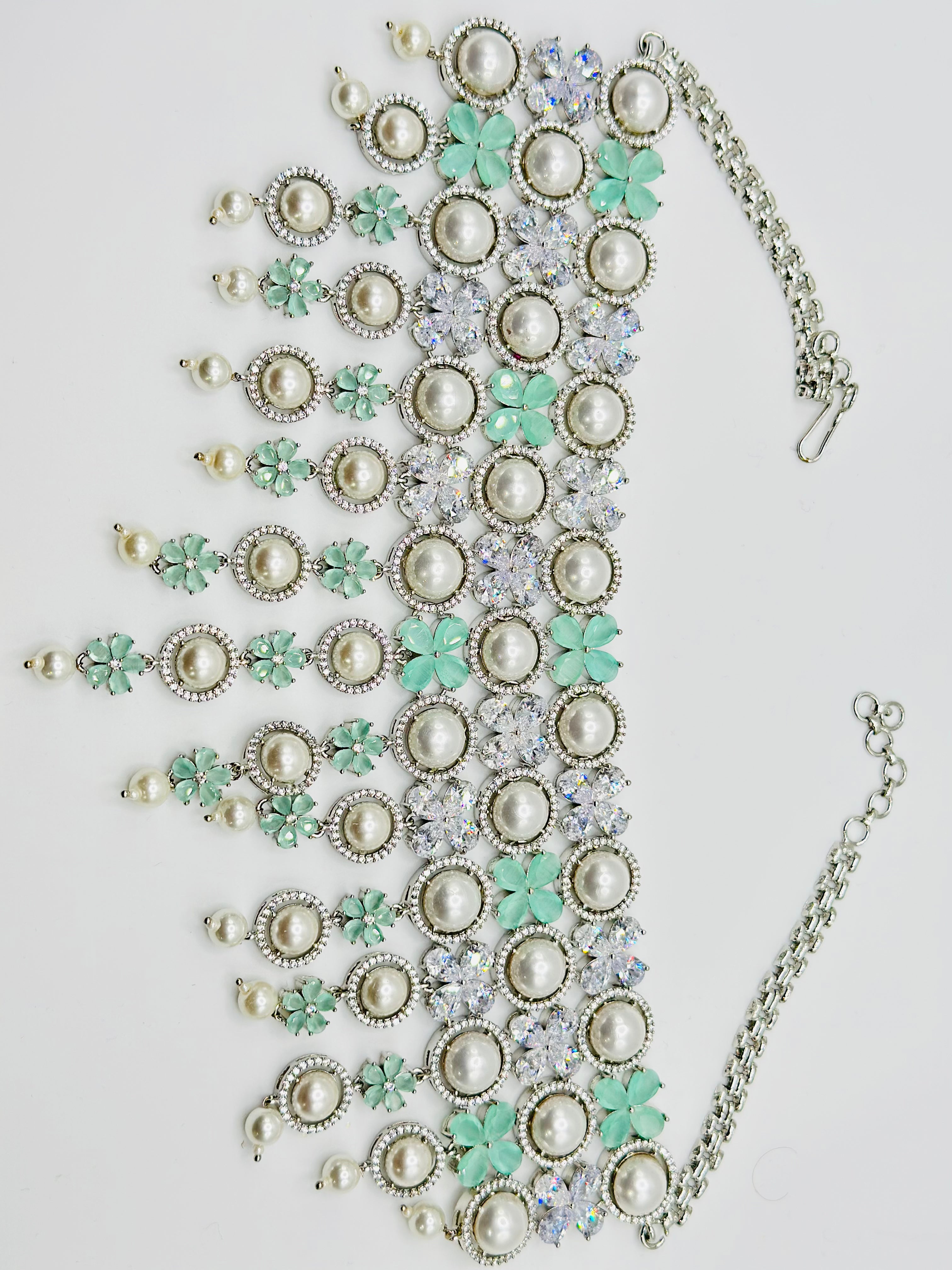 Beautiful American Diamond Layered Necklace Set | Simzdesignzz |