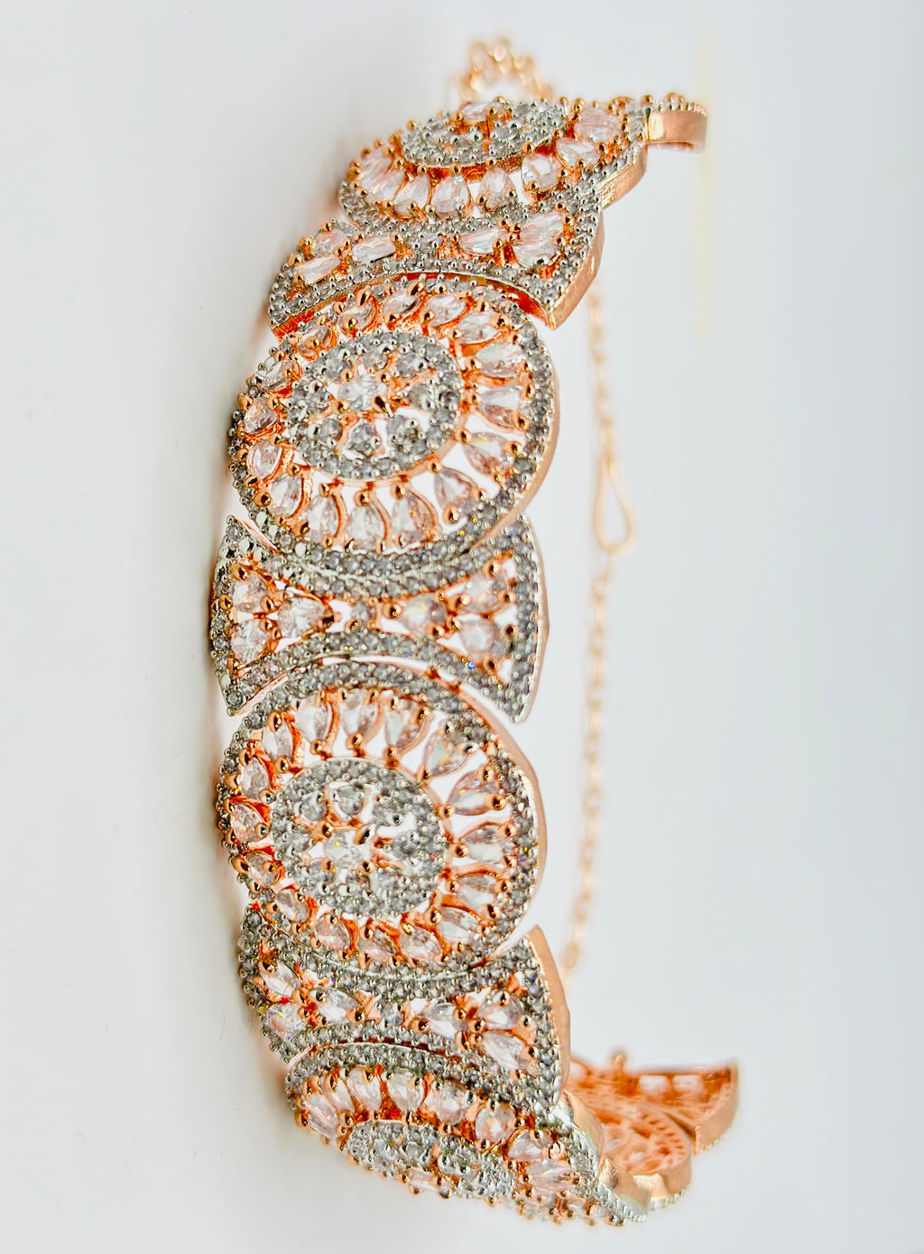 Kudraat Choker Necklace In American Diamond | Simzdesignzz |