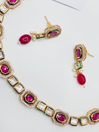 Shaina Tyani-Kundan Necklace | Simzdesignzz |