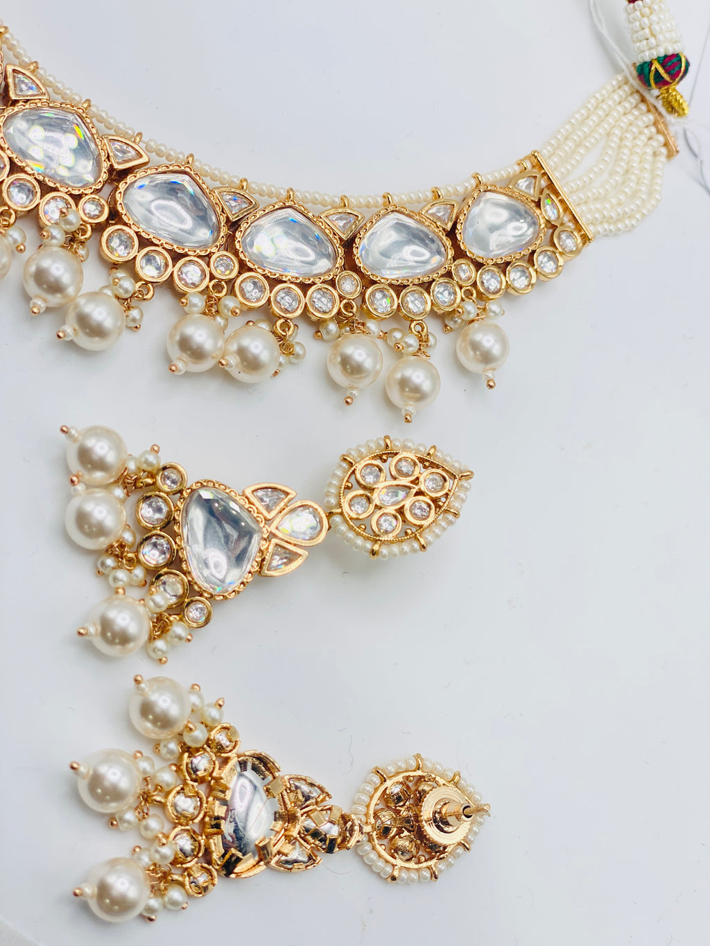 White-Ice Tyani Kundan Necklace Set | Simzdesignzz |