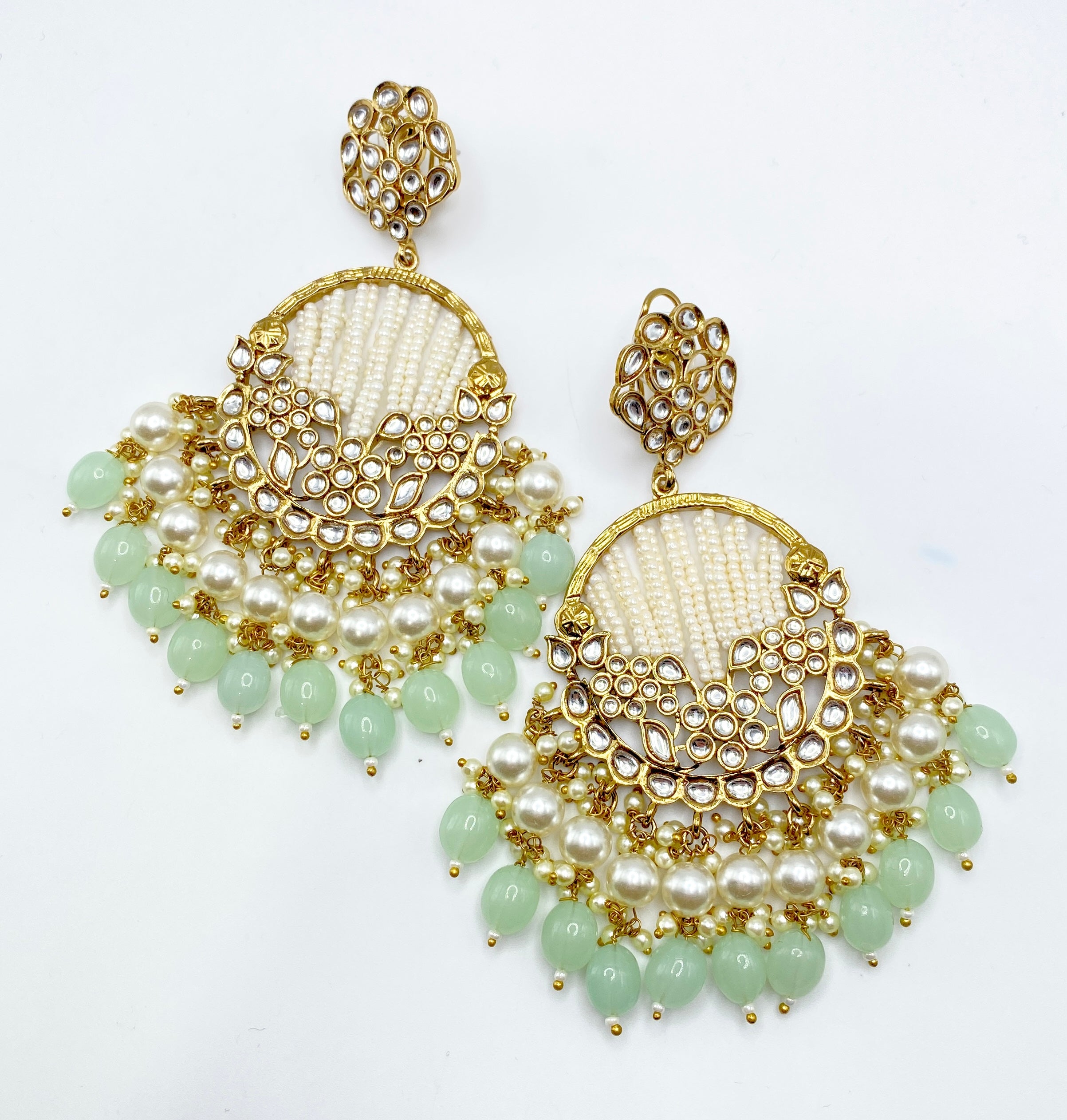 Long Beautiful Designed Polki Earrings | Simzdesignzz |