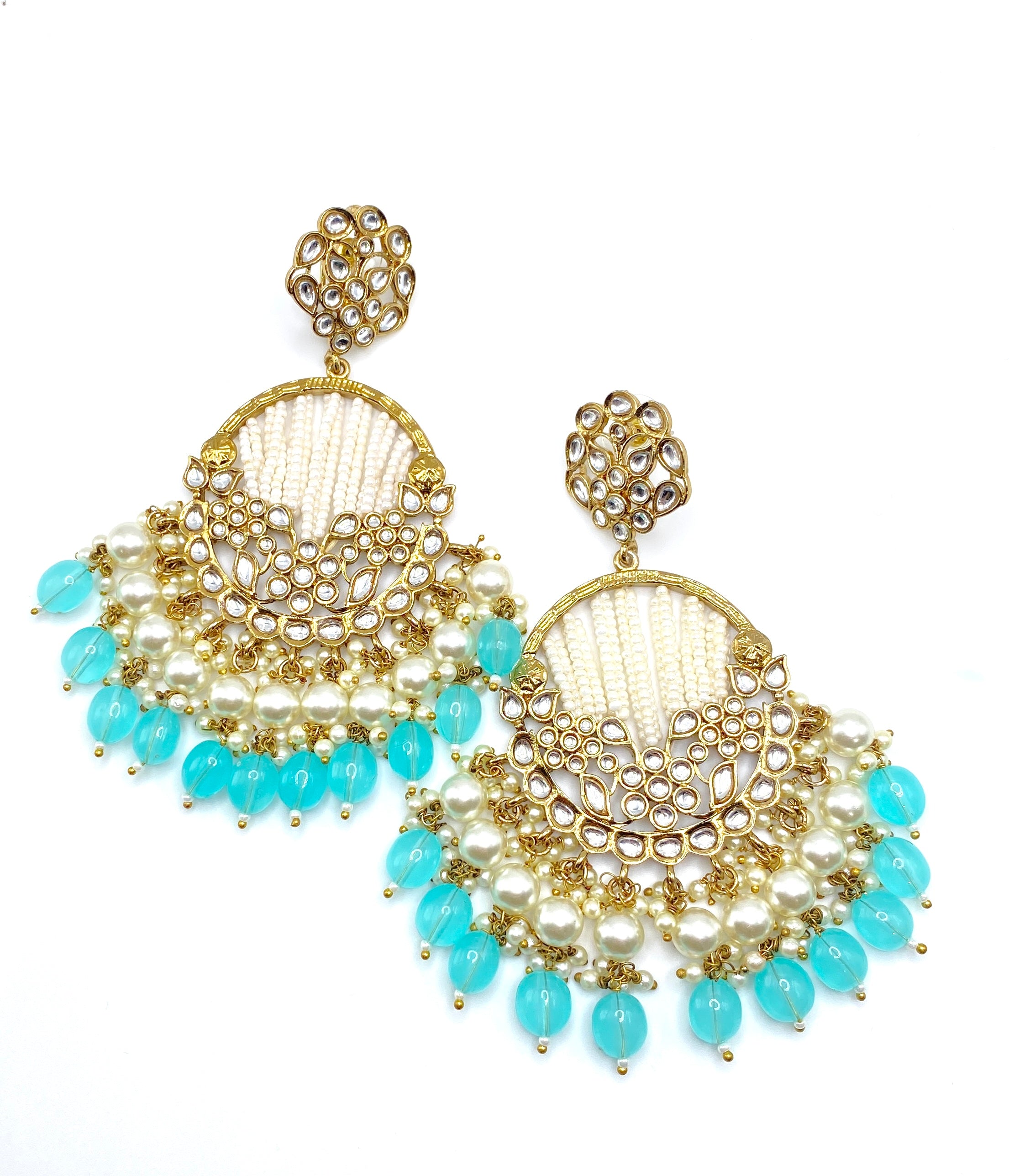 Long Beautiful Designed Polki Earrings | Simzdesignzz |