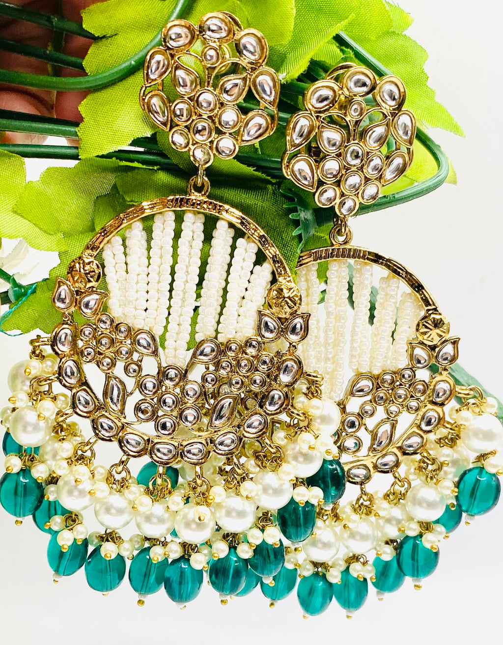 Long Beautiful Designed Polki Earrings | Simzdesignzz |
