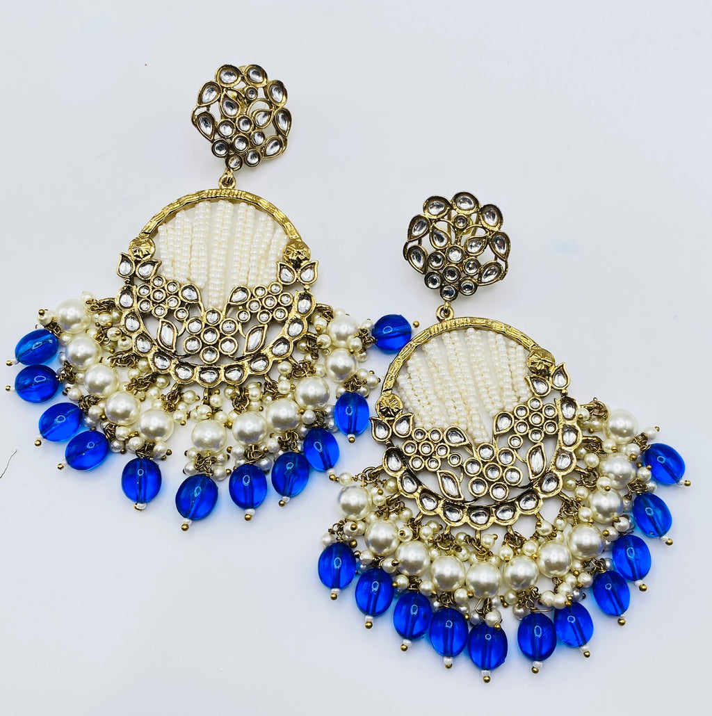 Long Beautiful Designed Polki Earrings | Simzdesignzz |
