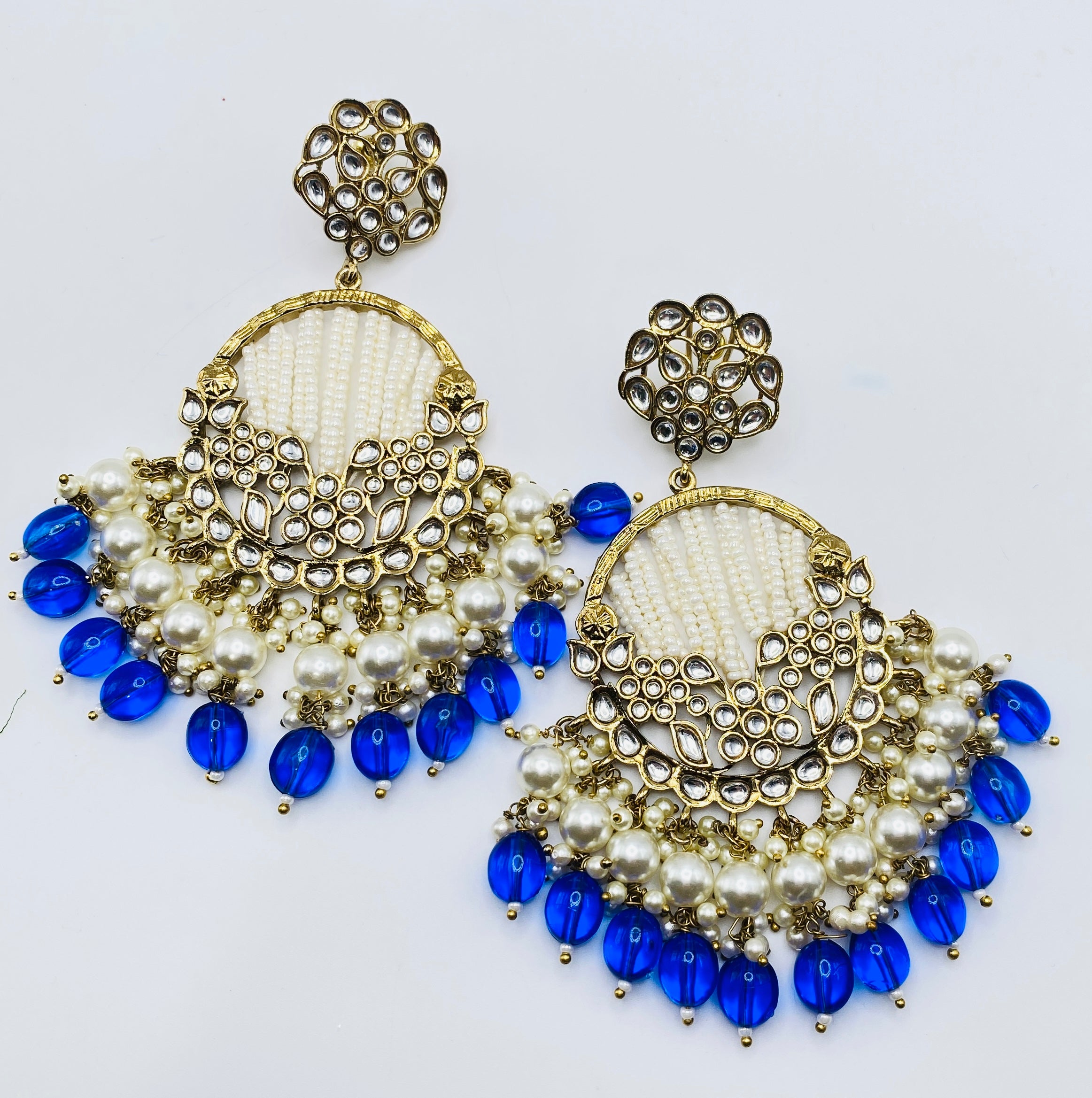 Long Beautiful Designed Polki Earrings | Simzdesignzz |