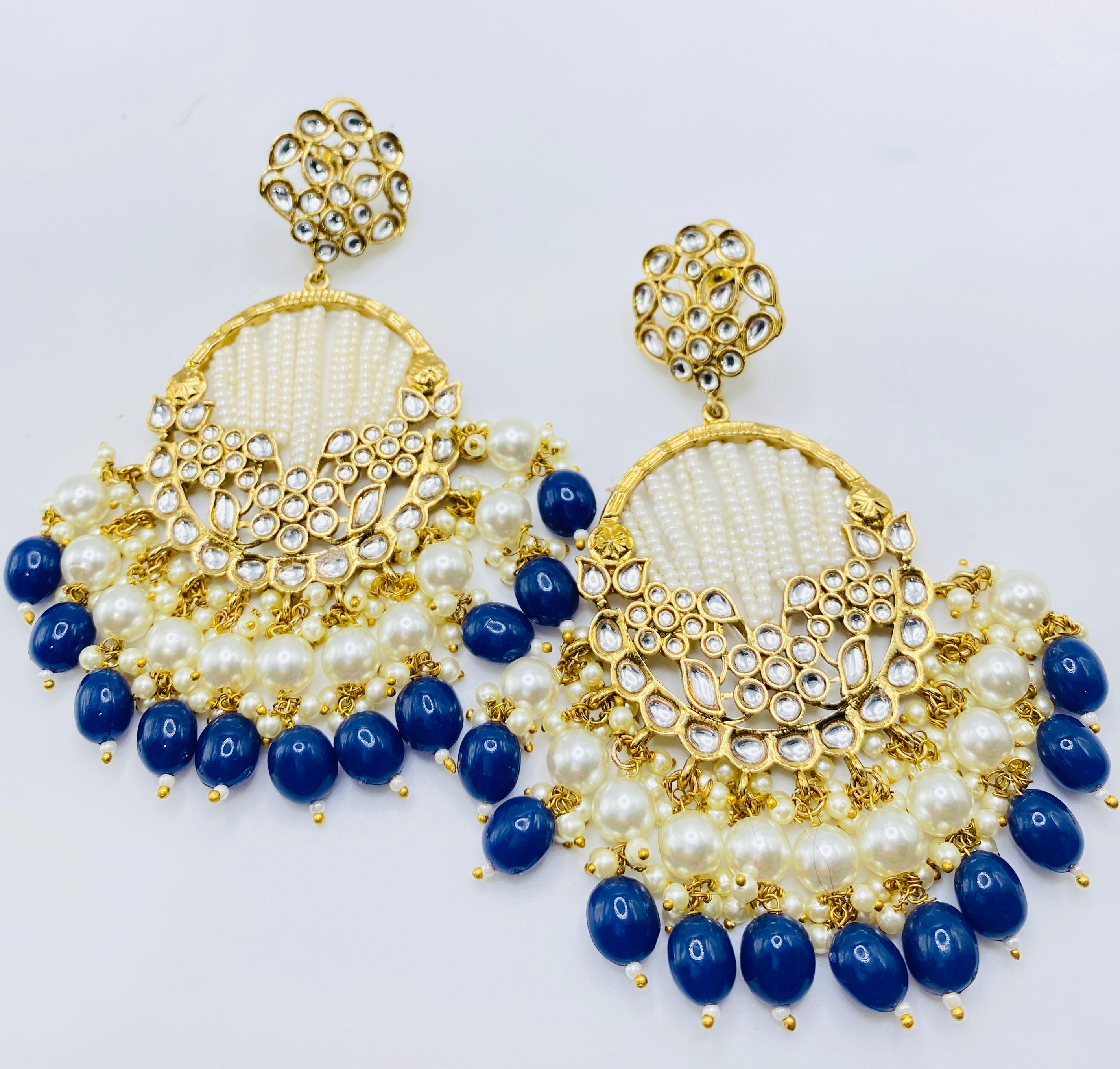 Long Beautiful Designed Polki Earrings | Simzdesignzz |