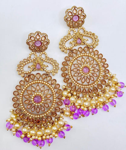 LONG REVERSE POLKI EARRINGS | SIMZDESIGNZZ |