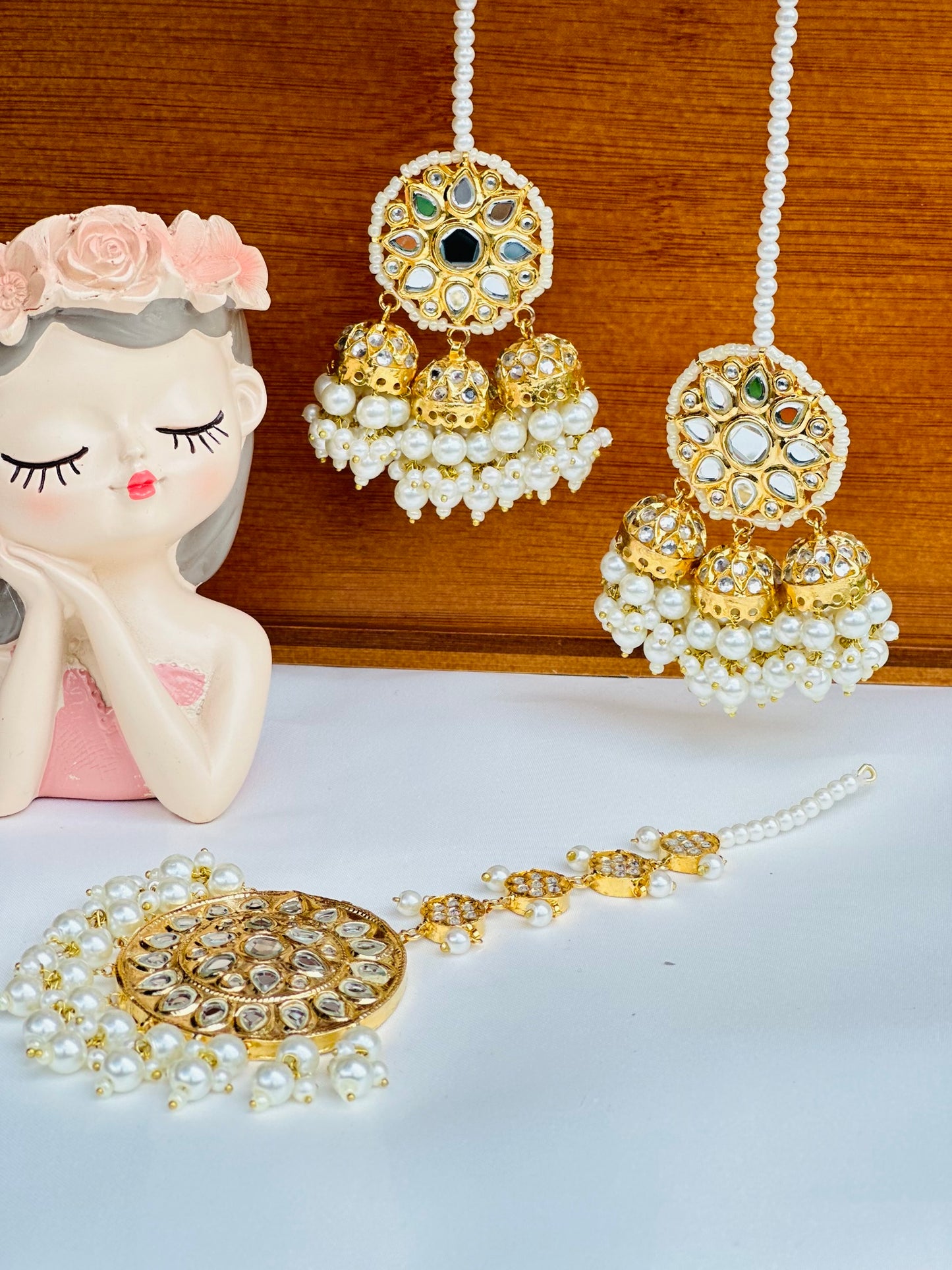 Hanging Pakistani Earrings And Tikka | Thappa Kundan | Simzdesingz |