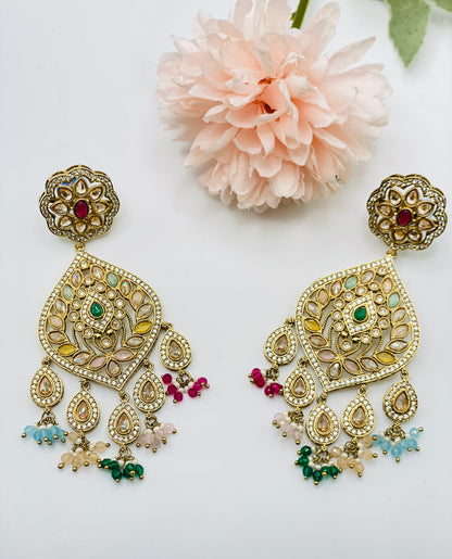 RAYAT REVERSE POLKI EYE-DROP EARRINGS | SIMZDESIGNZZ |